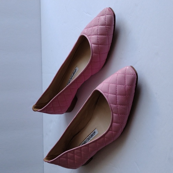 Manolo Blahnik Giungla , quilted pink ballet flats, 37.5, - Picture 2 of 12